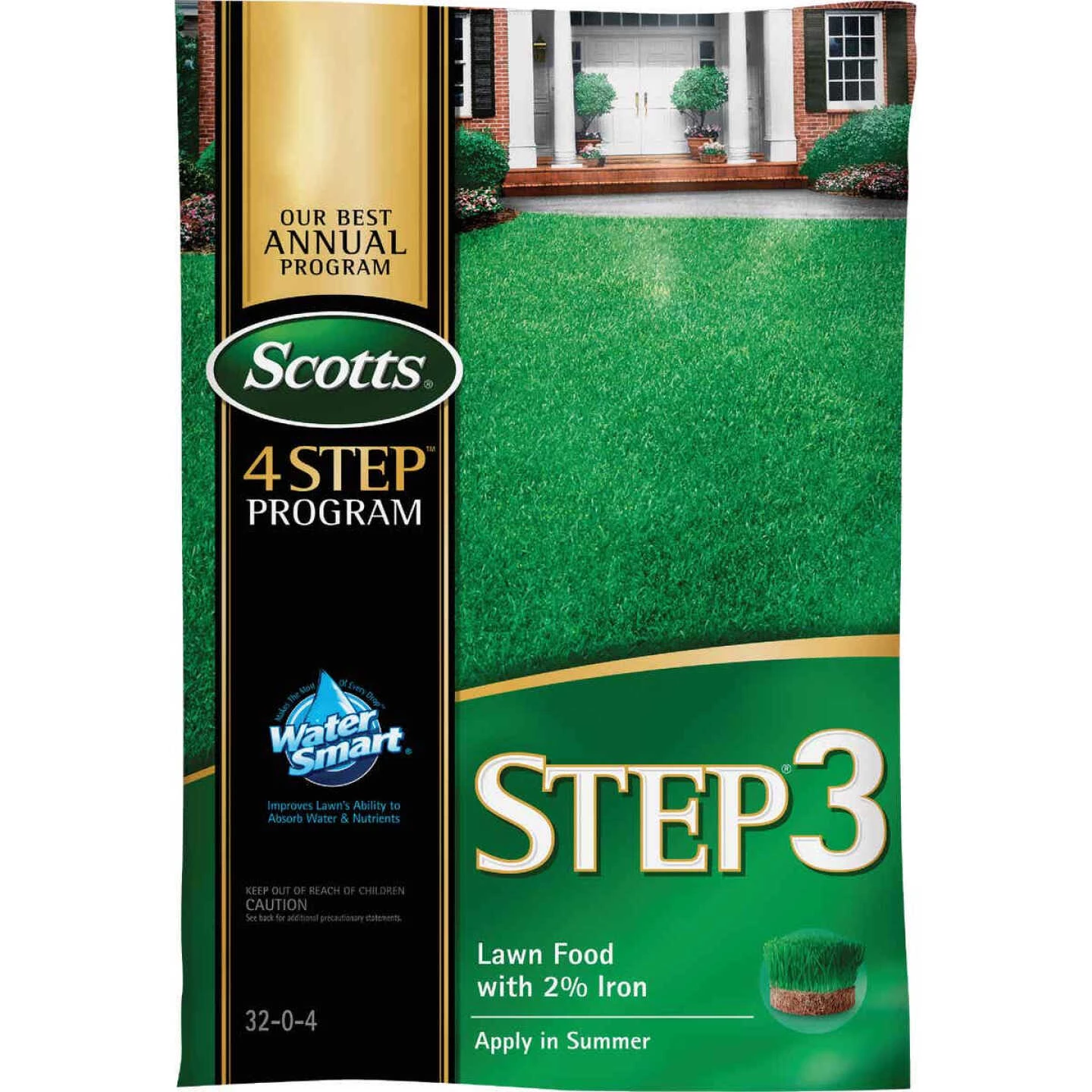 Scotts 4-Step Program Step 3 12.60 Lb. 5000 Sq. Ft. 32-0-4 Lawn Fertilizer With 2% Iron 3 Scotts 4-Step Program Step 3 12.60 Lb. 5000 Sq. Ft. 32-0-4 Lawn Fertilizer With 2% Iron