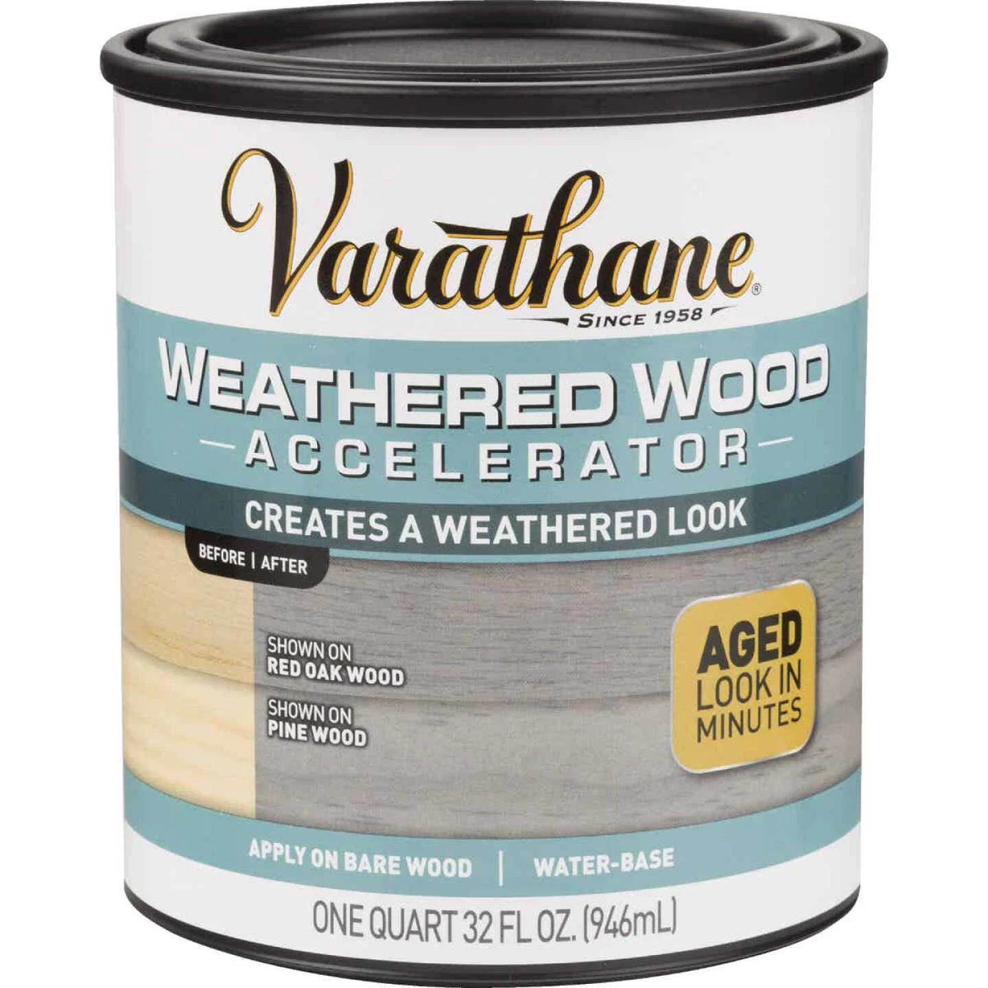 Varathane Weathered Wood Accelerator Stain, Gray, 1 Qt. 2 Varathane Weathered Wood Accelerator Stain, Gray, 1 Qt.