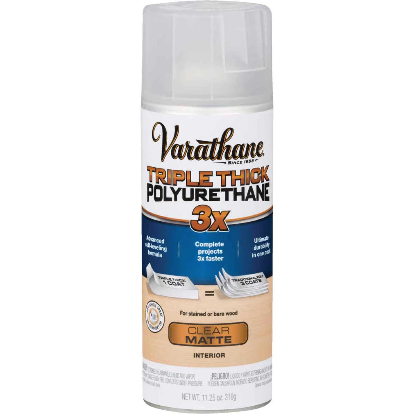 Varathane Triple Thick Matte Clear Spray Polyurethane, 11.25 Oz. 3 Varathane Triple Thick Matte Clear Spray Polyurethane, 11.25 Oz.