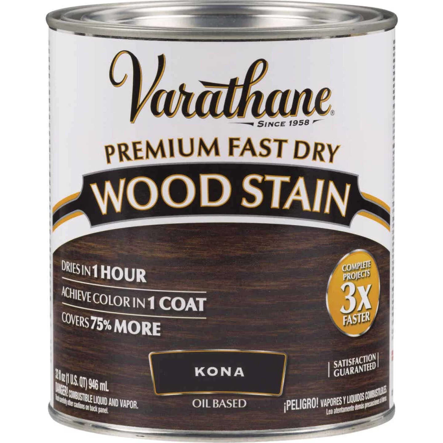 Varathane Fast Dry Kona Wood Urethane Modified Alkyd Interior Wood Stain, 1 Qt. 3 Varathane Fast Dry Kona Wood Urethane Modified Alkyd Interior Wood Stain, 1 Qt.
