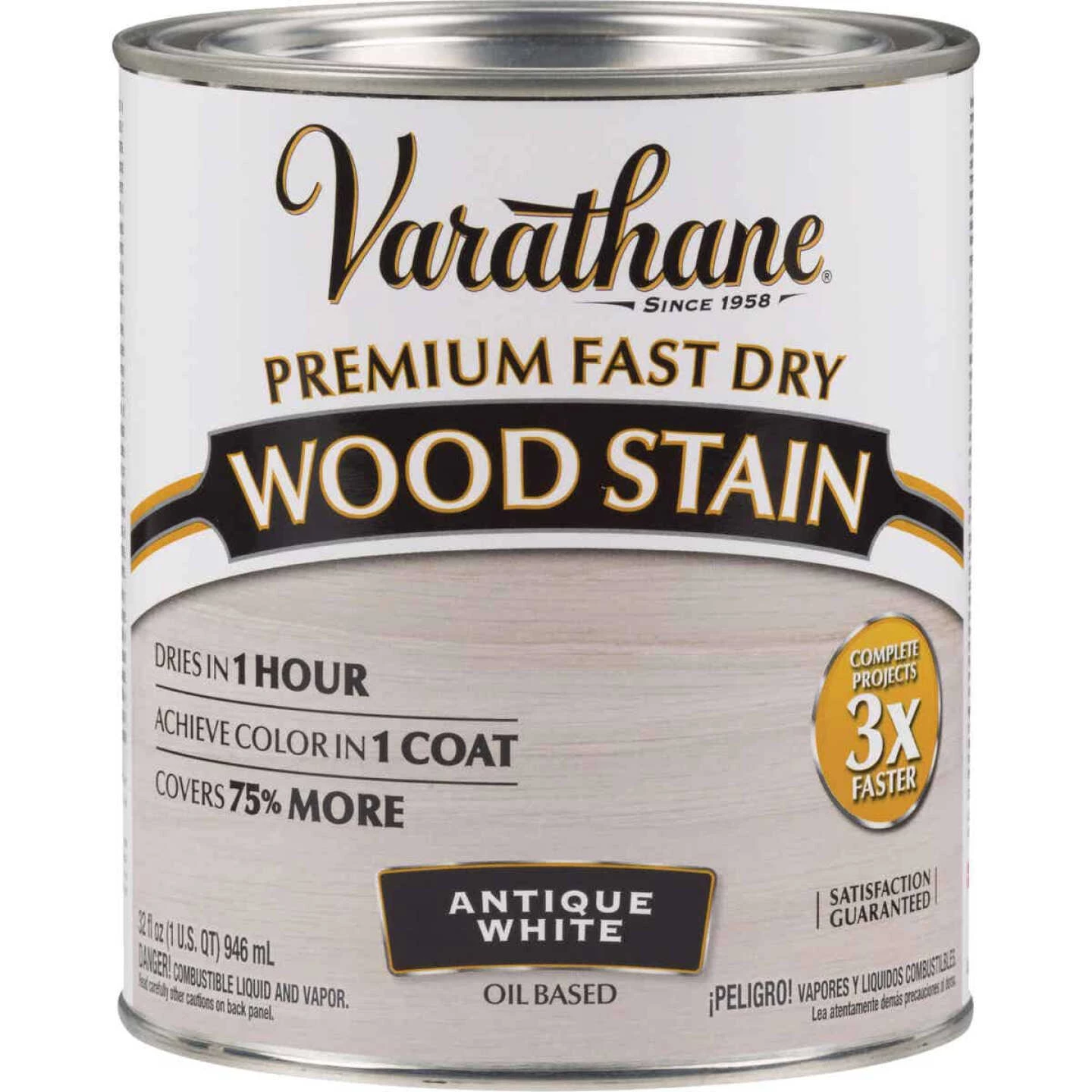 Varathane Fast Dry Antique White Urethane Modified Alkyd Interior Wood Stain, 1 Qt. 3 Varathane Fast Dry Antique White Urethane Modified Alkyd Interior Wood Stain, 1 Qt.