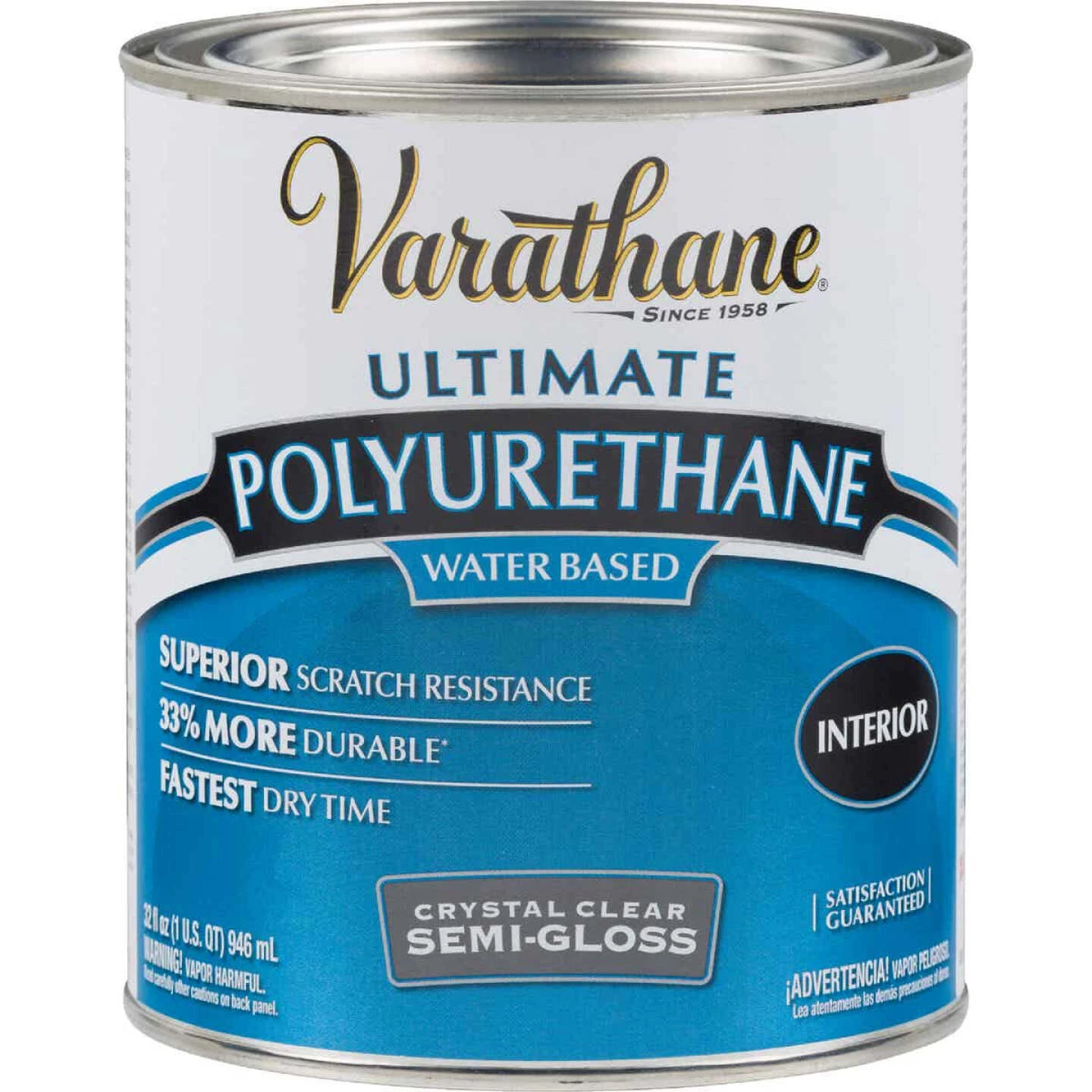 Varathane Semi-Gloss Low Odor Water Based Interior Polyurethane, 1 Qt. 3 Varathane Semi-Gloss Low Odor Water Based Interior Polyurethane, 1 Qt.
