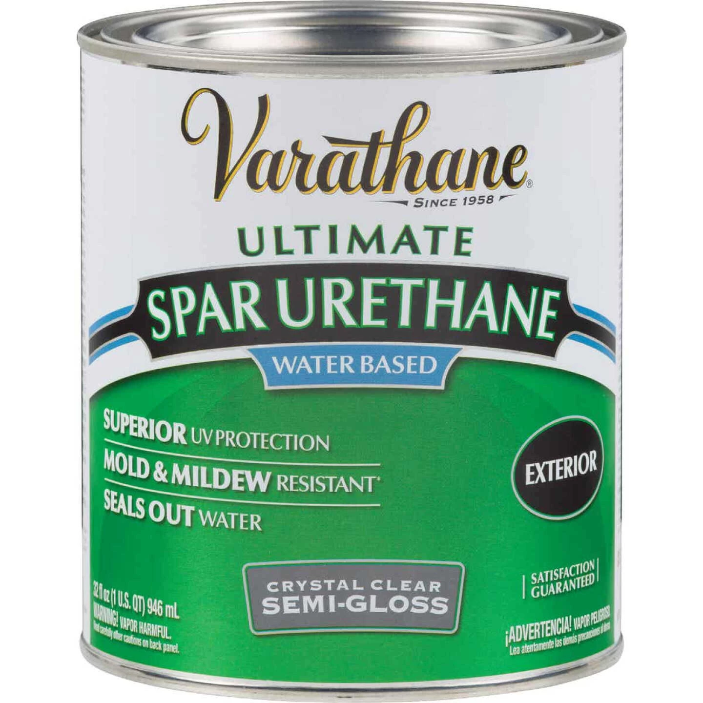 Varathane Semi-Gloss Clear Water Based Exterior Spar Urethane, 1 Qt. 3 Varathane Semi-Gloss Clear Water Based Exterior Spar Urethane, 1 Qt.