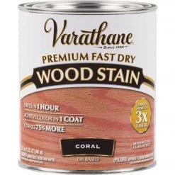 Varathane Fast Dry Coral Wood Urethane Modified Alkyd Interior Wood Stain, 1 Qt.